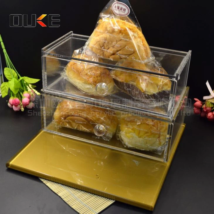 Clear Acrylic Storage Containers Restoran Posluživanje Tray Hot Pink staklena ladica