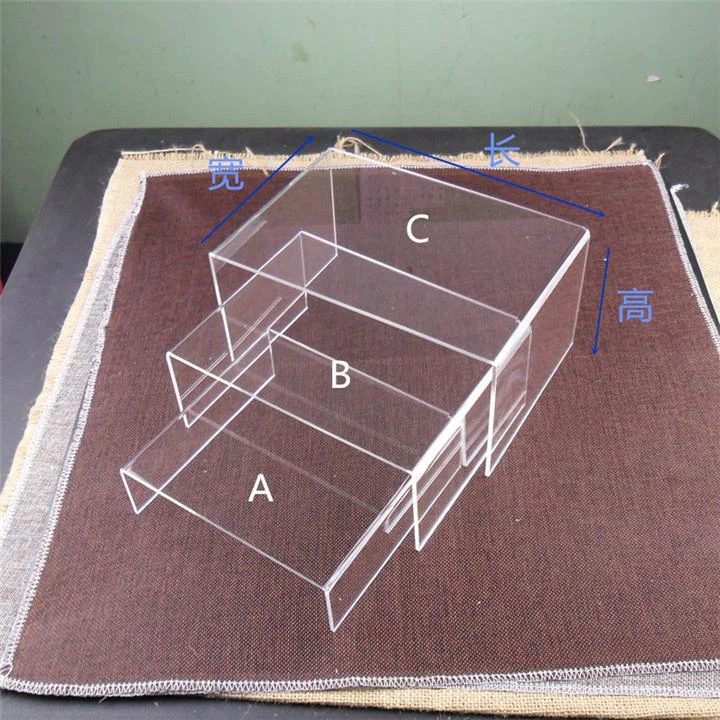 High Quality Tabletop Black Acrylic Cube Risers Buffet Display Stands