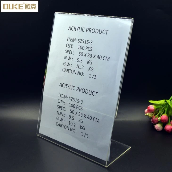 A4 Stand-up Clear Acrylic Sign Holders