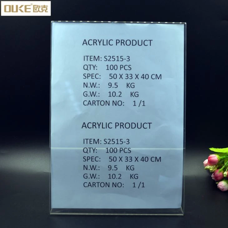A4 Stand-up Clear Acrylic Sign Holders