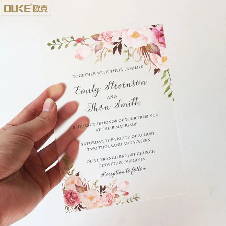 Wholesale Modern Acrylic Wedding Invitation