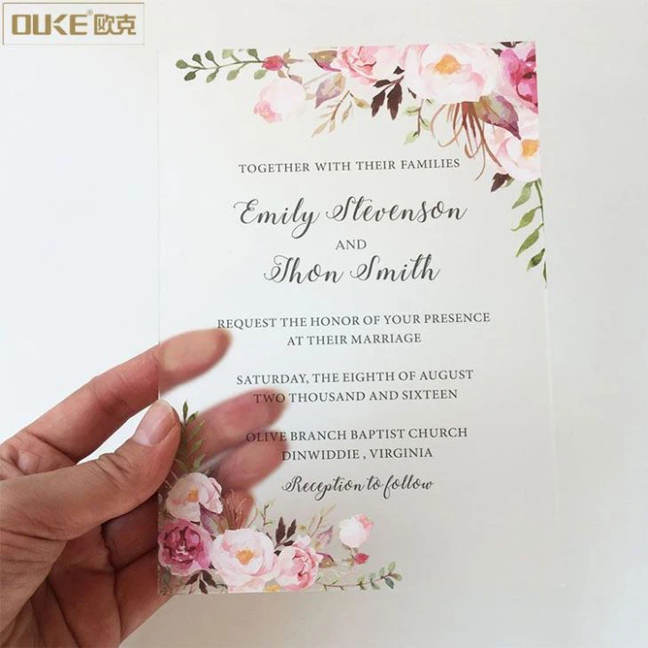 Wholesale Modern Acrylic Wedding Invitation