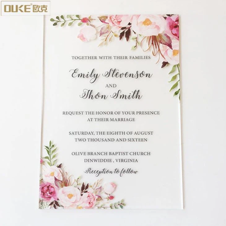 Wholesale Modern Acrylic Wedding Invitation